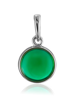 Ультрамодная подвеска со вставкой изумрудного янтаря Фурор