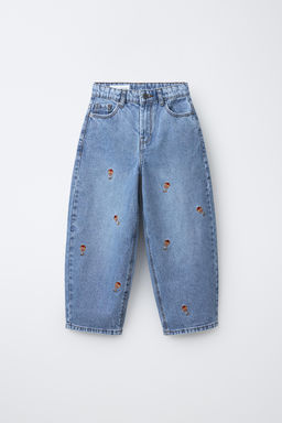 JEANS BALLOON BORDADOS / Azul - Zara фото 2