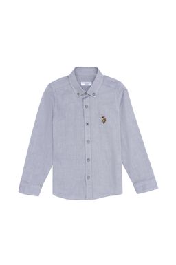 U. S. Polo Assn Серая базовая рубашка с длинным рукавом для мальчика