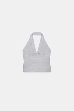 TOP HALTER STRETCH BANDAS / Gris claro - Zara фото 7
