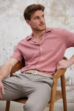 TRENDYOL MAN Gul Kurusu Regular Fit Keten Kar?s?ml? Salas Dokumlu Gomlek TMNSS25GO00061 - Trendyolmilla фото 2