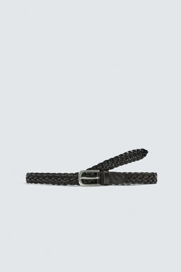 LONG BRAIDED LEATHER BELT
