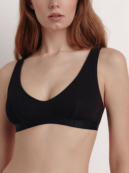 CONTE TIE DYE RIB LBE 2208 Бюстье в рубчик с V-образной линией декольте black - Conte elegant фото 3