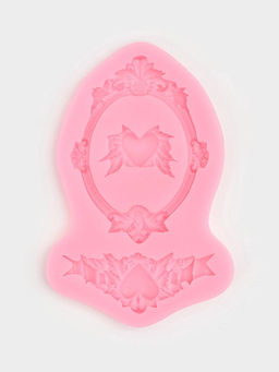 Молд для заливки Сердца, рамка, лепнина, силикон, 12.5?8.2?1.1 см, МИКС