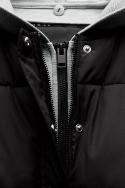 CONTRAST PUFFER GILET WITH HOOD - Zara фото 7