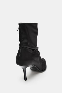 SATIN-EFFECT RUCHED HEELED ANKLE BOOTS - Zara фото 6