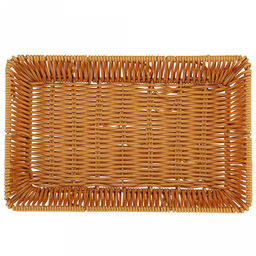 Корзина-сухарница плетеная Кондитер 27х17см h3,8см, полипропилен, медовый, металлический каркас, форма прямоугольная (Китай) - Домашняя мода фото 3