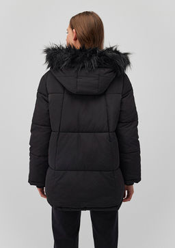 Suni Kurk Detayl? Siyah Sisme Mont - Mavi фото 4