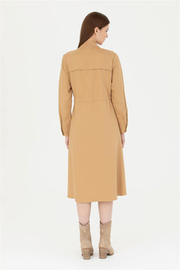 Женское тканое платье песочного цвета - U.s. polo assn фото 5