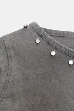 WASHED STUDDED TOP - Zara фото 9