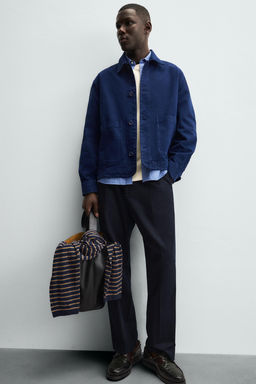 TEXTURED OVERSHIRT WITH POCKETS - Zara фото 7