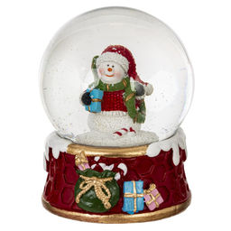 Фигурка декоративная "Дед Мороз/Снеговик" в стекл шаре, L7,5 W7,5 H8,5 см, 2в.