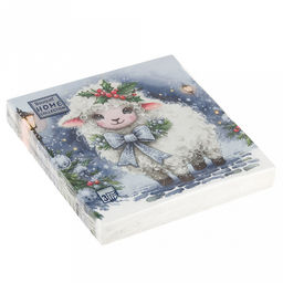 Салфетки бумажные "Bouquet Home Collection Classic" 33х33см, 3-х слойные, 20 штук в упаковке, 100% целлюлоза, "Красавица овечка" (Россия)
