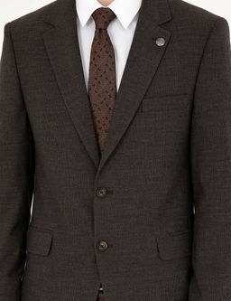 Kahverengi Slim Fit Tak_m Elbise