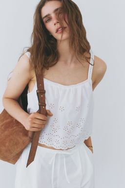 Top de algod?n con bordado ingl?s - H&m фото 2