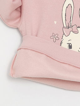 Bisiklet Yaka Uzun Kollu K?z Bebek Sweatshirt ve E?ofman Alt 2li Tak?m - Waikiki фото 3