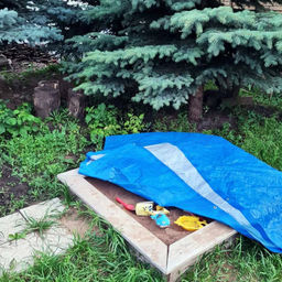 Тент 2х3м из полипропилена 75г/м2, водонепроницаемый, на люверсах, синий (Россия)