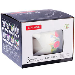 60282 Сахарница с крышкой 375мл с ложкой 3пр Цветущие Маки доломит LR (х36) - Mayer&boch фото 3