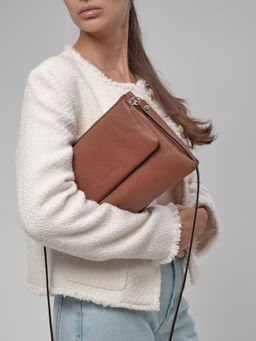 Сумка кожаная на плечо кросс-боди Deboro 31069 коппер