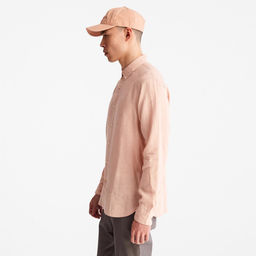 Мужская рубашка Timberland Shirt Mill River Linen Slim розовая  фото 3