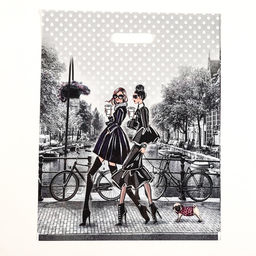 Цена за 50 шт. Пакет «Подружки», полиэтиленовый с вырубной ручкой, 38×47 см, 60 мкм