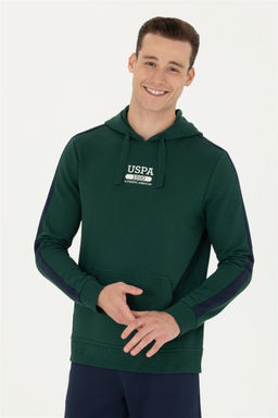 U. S. Polo Assn Мужская зеленая толстовка с капюшоном - U.s. polo assn фото 2