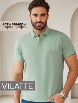 Футболка-поло из фактурного трикотажа - Vilatte фото 8