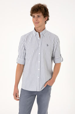 Erkek Gri Uzun Kollu G_mlek Sepette S_rpriz _ndirim - U.s. polo assn фото 3