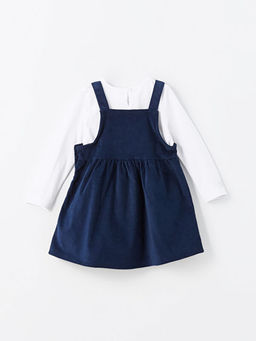 Kare Yaka K?z Bebek Salopet ve Ti??rt 2li Tak?m - Waikiki фото 3