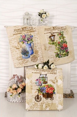 К-т полотенец Встреча 50*60 см. - 3 шт. рогожка хлопок 100% - Лен поволжья фото 2