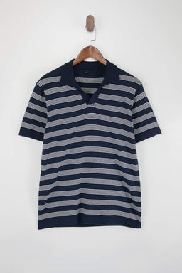 Lacivert Regular Polo Yaka Duz Polo Yaka T-shirt TMNSS26PO00024 - Trendyolmilla фото 4