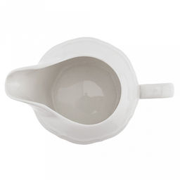 "Совершенство" Сливочник (молочник) фарфоровый 250мл, 13,7х8,4см h8,2см, белый, рельефный декор (Китай)