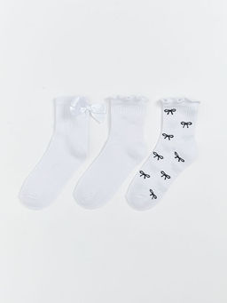 Fiyonk Detayl? K?z ?ocuk Soket ?orap 3l?