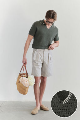 TRENDYOL MAN Limited Edition Haki Regular Apas Yaka Dokulu Triko T-shirt TMNSS25PO00027 - Trendyolmilla фото 10