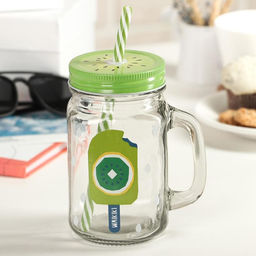 Банка стеклянная с крышкой и трубочкой Доляна Фреш, 450 мл, 11713 см, рисунок МИКС  фото 8