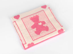 Одеяло Х/Б жаккардовое 100*140 "Барни" цв белый-ярк.роз.