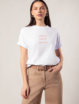Футболка Vilatte с принтом Create белая