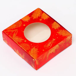 Цена за 5 шт. Коробка новогодняя подарочная складная с окном Исполнения желаний, 10?10?3 см - UPAK LAND фото 3