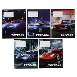 Цена за 20 шт. Тетрадь 24 листа в линейку Calligrata, Street racing, обложка мелованный картон, МИКС