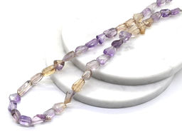 Бусины из аметрина граненые 8*17мм, 38см, 30 бусин, 28г Радуга камня