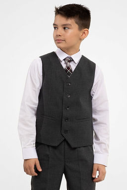 Серый школьный жилет для мальчика Инфанта, модель 1003/3