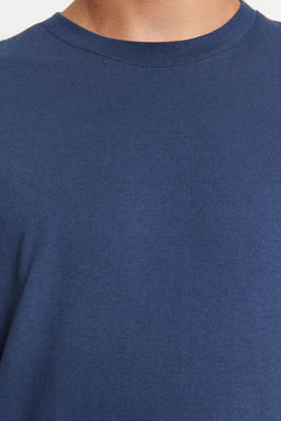 Gri-Ekru-Indigo Slim/Dar Kesim Bisiklet Yaka Basic %100 Pamuklu 3lu Paket T-Shirt TMNSS19BO0007