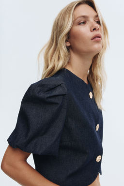 Blusa denim con mangas globo - H&m фото 3