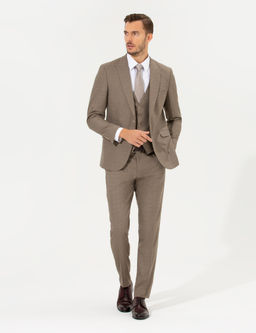 A__k Kahverengi Ex. Slim Fit Tak_m Elbise