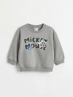Mickey Mouse Bask?l? Erkek Bebek Sweatshirt ve E?ofman Alt?