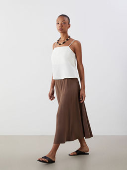 Beli Fermuarl? Keten Kar???ml? Pileli Etek