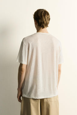 CAMISETA RELAXED FIT 100% LINO / Crudo - Zara фото 3