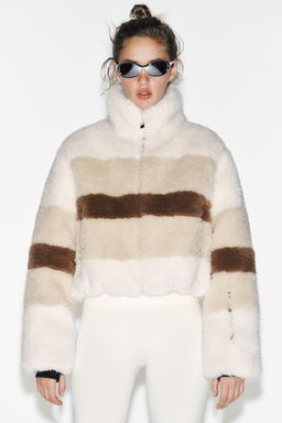 CROPPED FAUX SHEARLING COAT HEIQ XREFLEX RECCO® TECHNOLOGY SKI COLLECTION - Zara фото 14