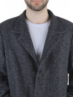 475675832 DK. GRAY Пальто Френч демисезонное мужское (65% шерсть, 35% кашемир)