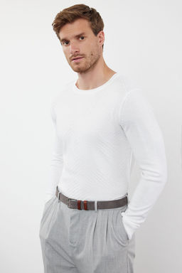 TRENDYOL MAN Kahverengi Slim Dar Kesim Bisiklet Yaka Dokulu Triko Kazak TMNAW25KZ00038 - Trendyolmilla фото 10